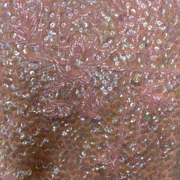 Vintage pink beaded wool top‎ Pink size M - Picture 4 of 11